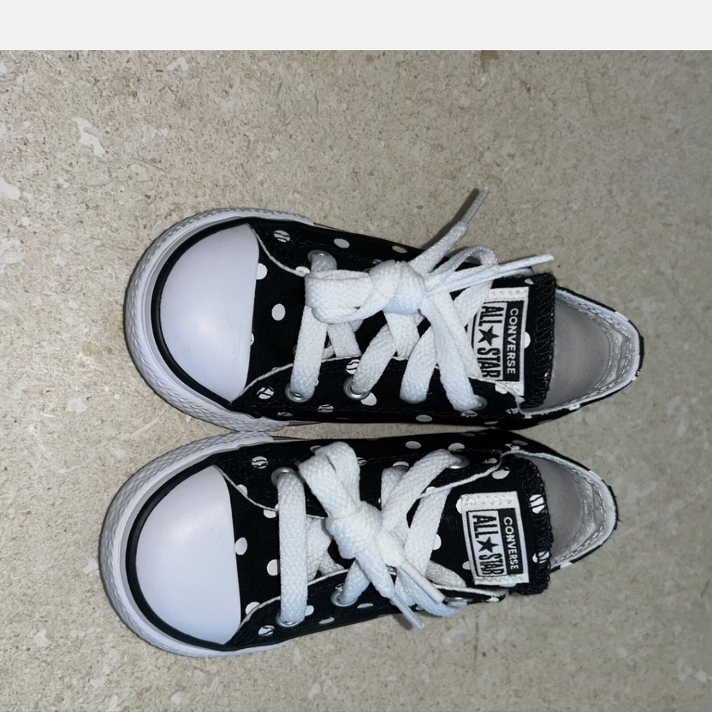 Converse Kids' Black and White Polka Dot Sneakers
